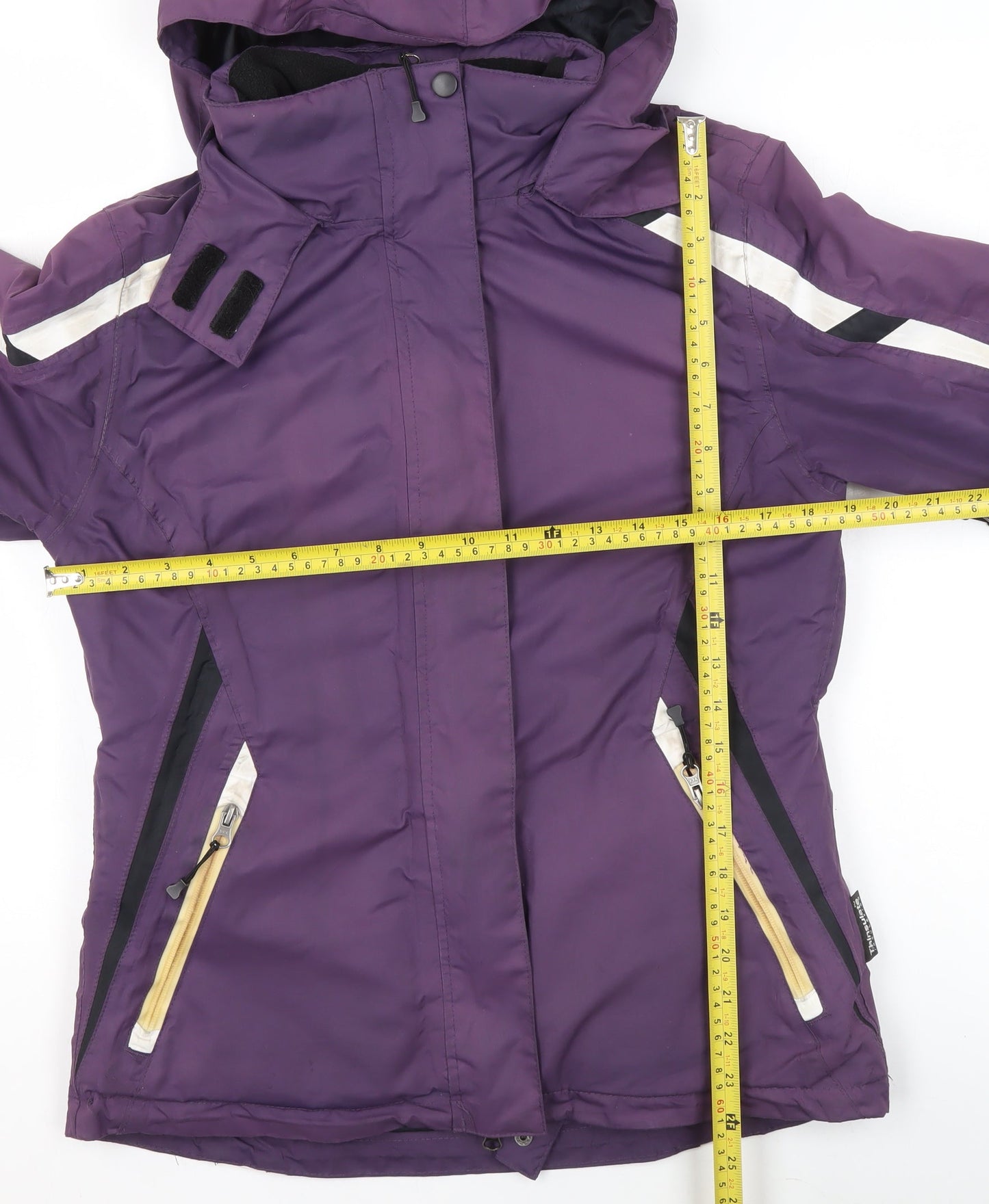 Crane Womens Purple Ski Jacket Small S 8-10 Hooded Waterproof Winter Coat