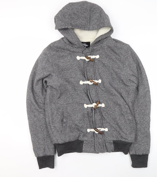Cedar Wood State Men's Grey Hooded Toggle Hoodie Size M