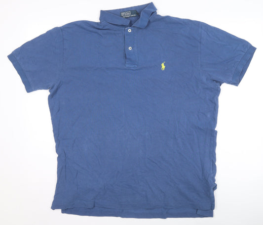 Ralph Lauren Men's Blue Cotton Polo Shirt Size L Classic Fit