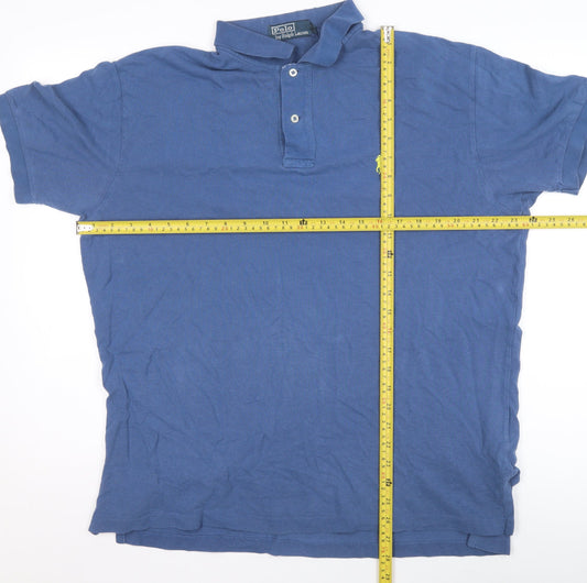 Ralph Lauren Men's Blue Cotton Polo Shirt Size L Classic Fit