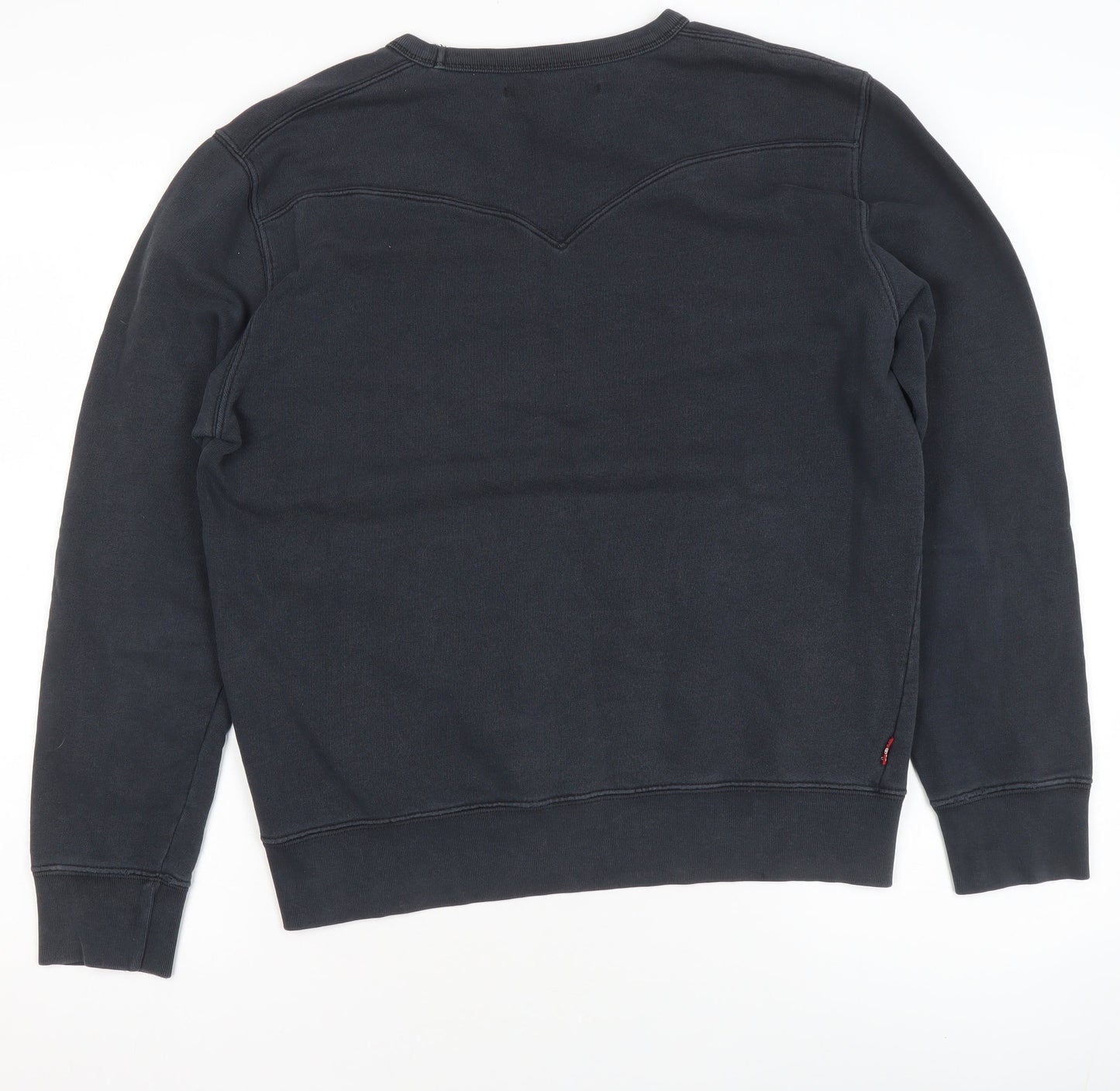 Levi Strauss Women Black Cotton 501 Crew Neck Pullover Sweatshirt M