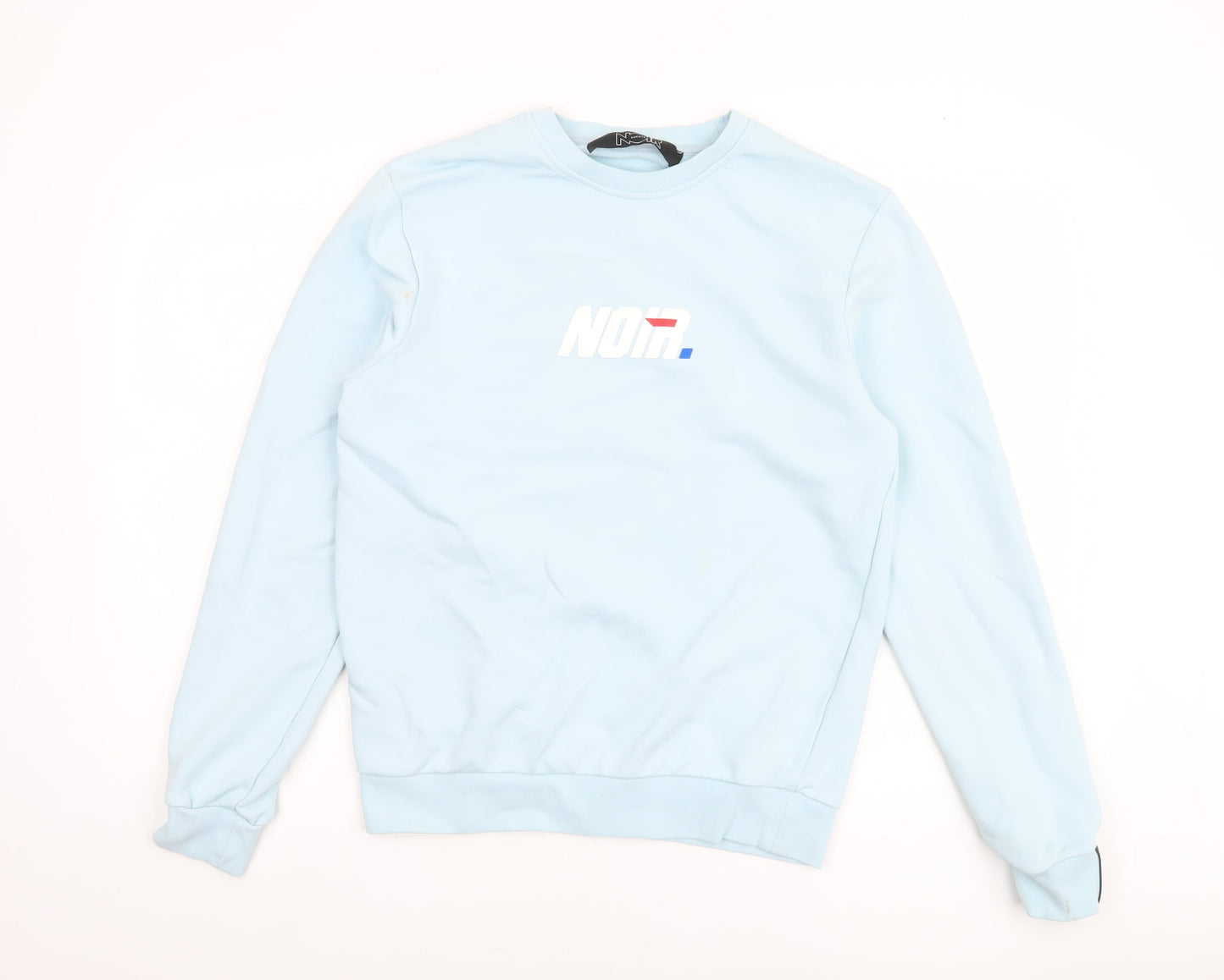 Noir Societe Men’s Light Blue Sweatshirt S Crew Neck Cotton Blend