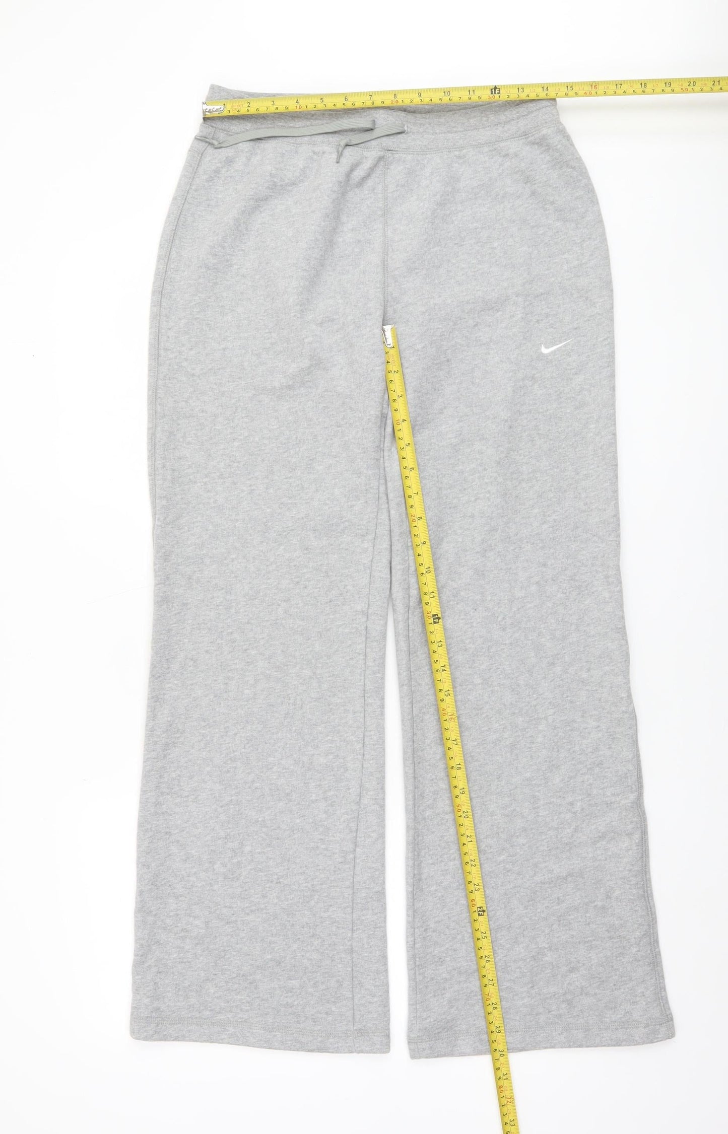 Nike Women’s Grey Fleece Sweatpants L Elastic Waist Casual Trousers