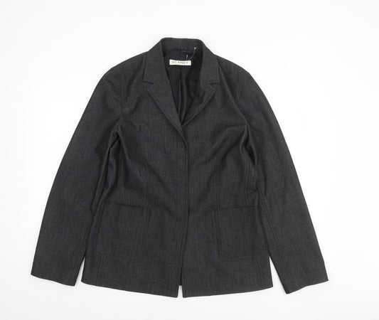 Planet Women Charcoal Grey Size 12 Single-Breasted Blazer Jacket