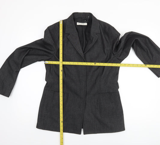 Planet Women Charcoal Grey Size 12 Single-Breasted Blazer Jacket