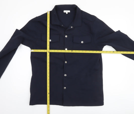 Arne Women's Blue Regular Fit Collared Button Jacket M