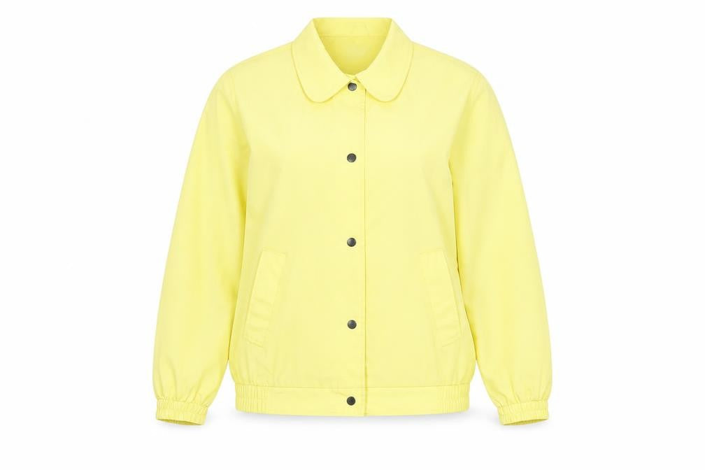 Damart Women's Yellow Basic Jacket Size 10 Casual Mid-Length