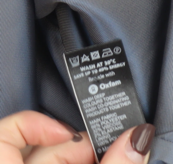 Marks and Spencer Women Black Pinstripe Suit Jacket Size 16 Classic