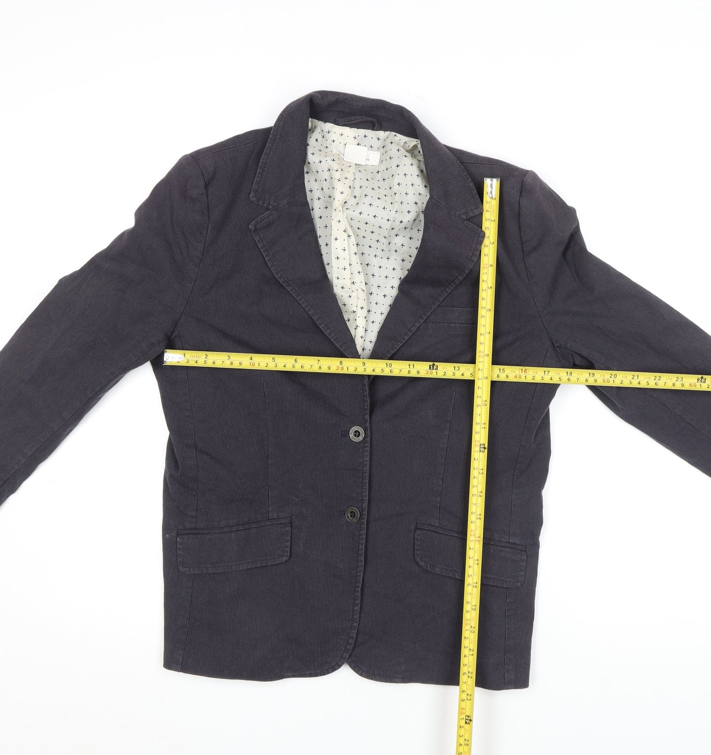 L.O.G.G. Womens Blue Cotton Corduroy Blazer Jacket Size 14
