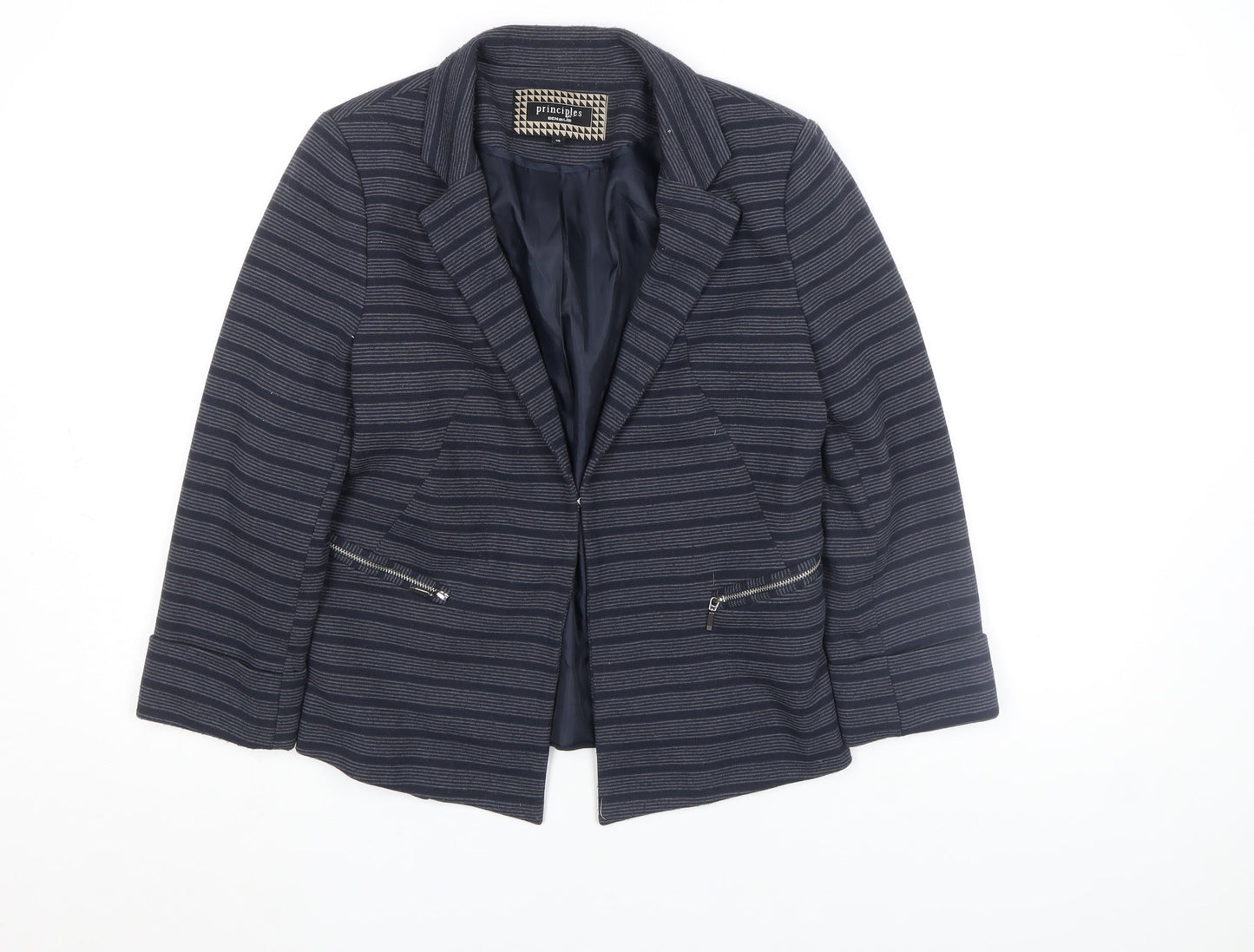 Principles by Ben de Lisi Women's Blue Striped Blazer Size 10