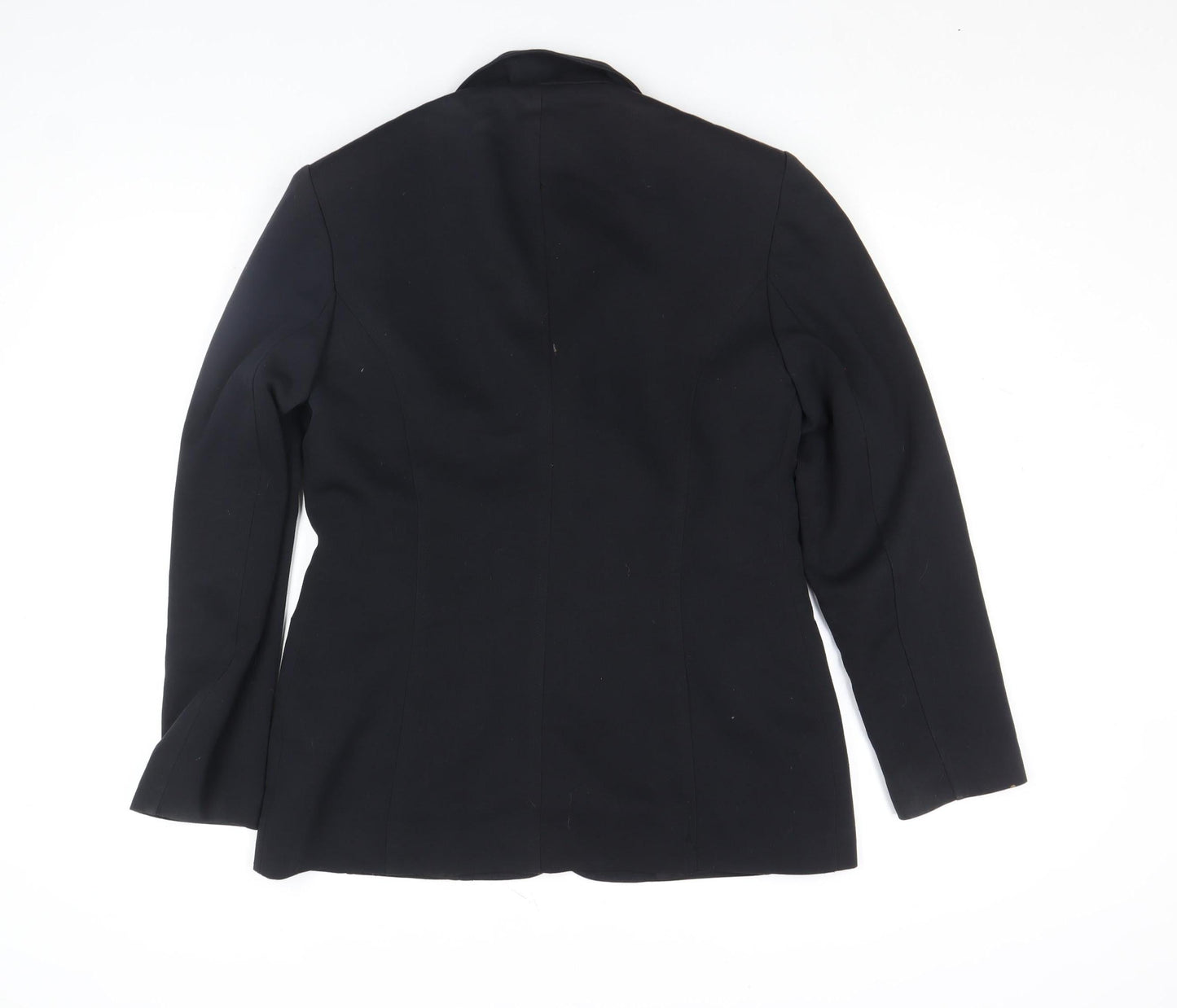 Oasis Women Black Regular Fit Two-Button Blazer Jacket Size M