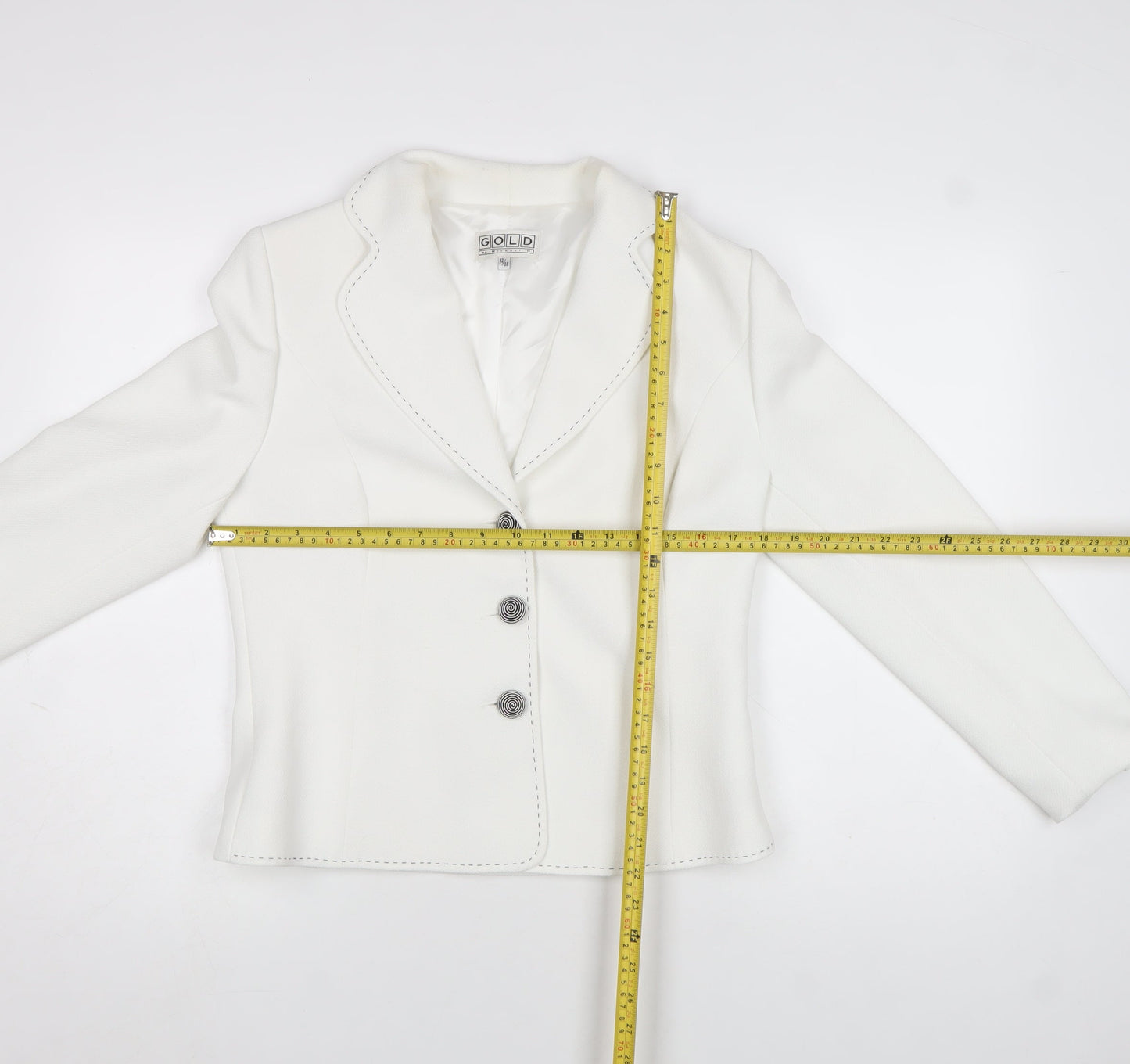 Gold by Michael H Women's White Size 12 Tailored Blazer Jacket