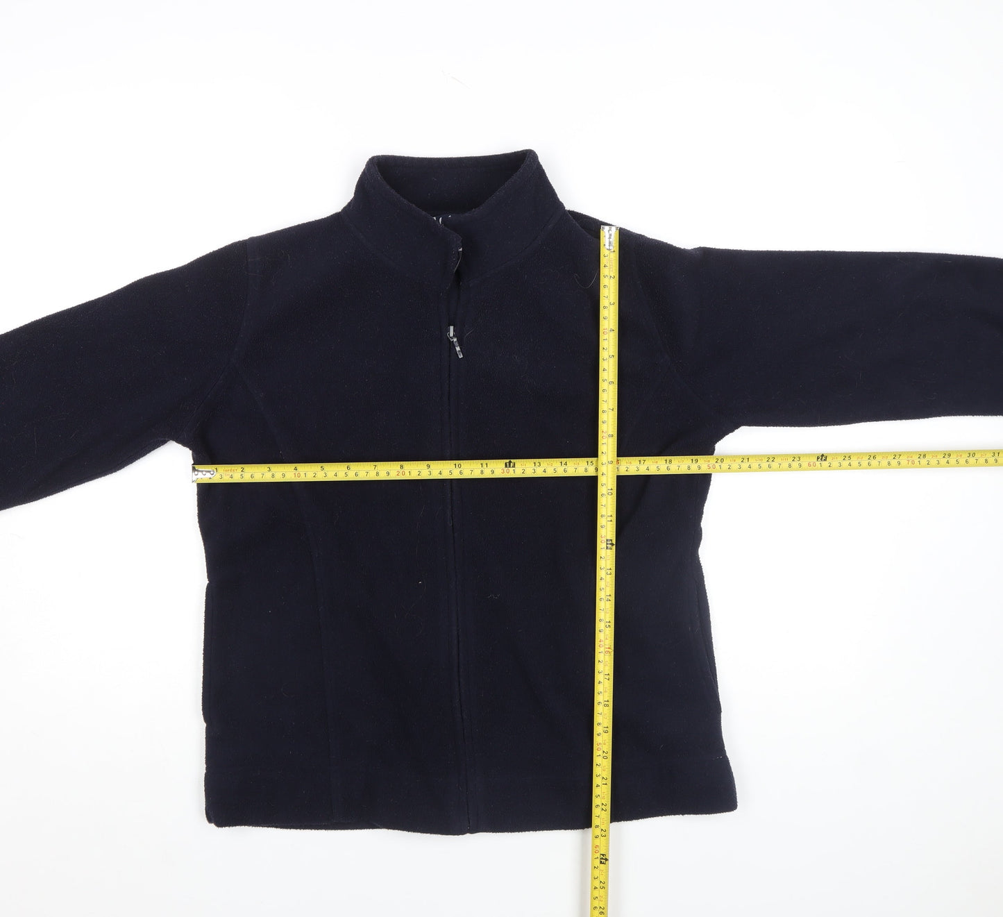Isle Womens Black Fleece Full Zip Jacket Size M 14-16