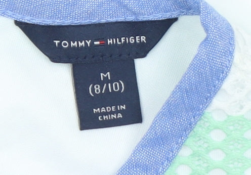 Tommy Hilfiger Girls Multicoloured Striped Polyester Shift Dress Size 8 Years