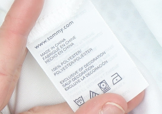 Tommy Hilfiger Girls Multicoloured Striped Polyester Shift Dress Size 8 Years