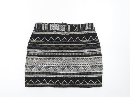 St. Bernard for Dunnes Stores Womens Black Geometric Pencil Skirt Size 10