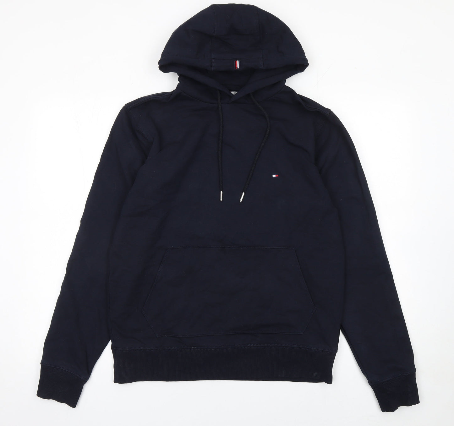 Tommy Hilfiger Men’s Blue Pullover Hoodie L Logo Classic Style
