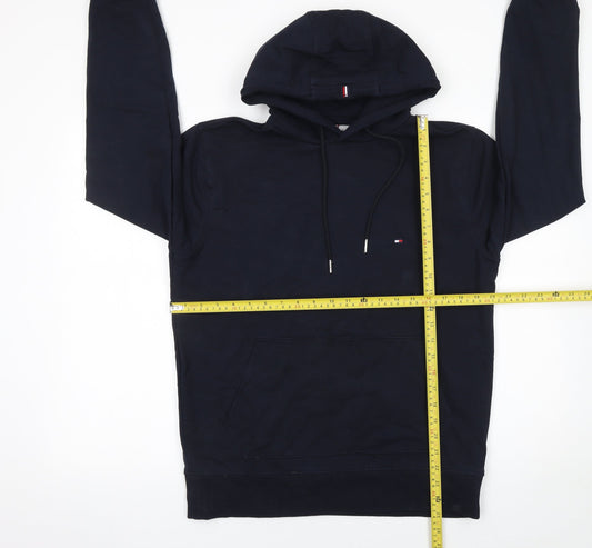 Tommy Hilfiger Men’s Blue Pullover Hoodie L Logo Classic Style