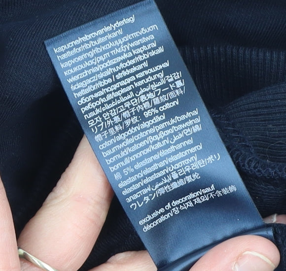 Tommy Hilfiger Men’s Blue Pullover Hoodie L Logo Classic Style