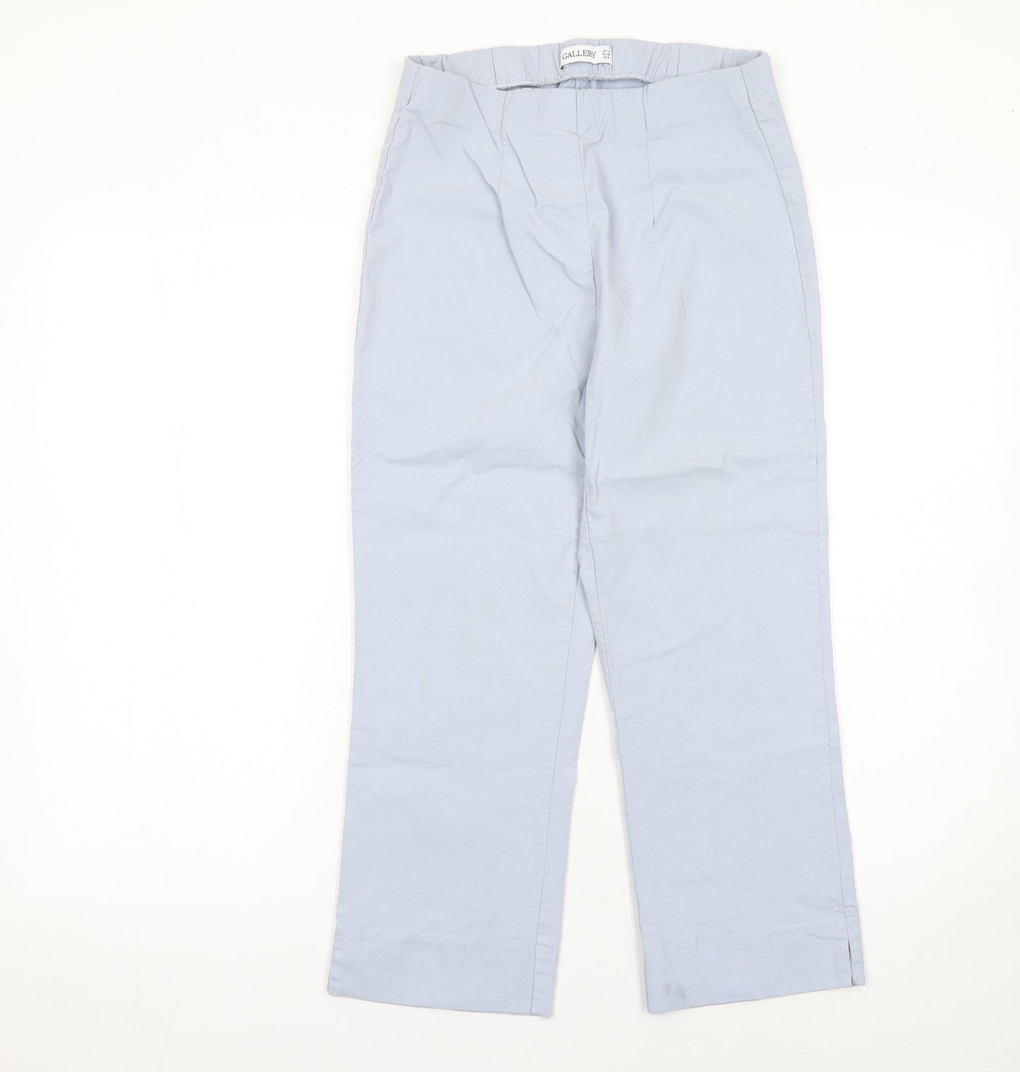Gallery Women’s Light Blue Trousers UK 12 Viscose Blend Straight Leg