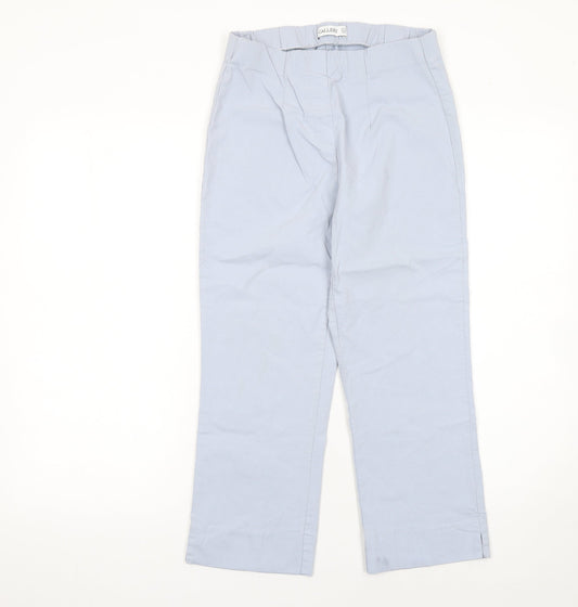 Gallery Women’s Light Blue Trousers UK 12 Viscose Blend Straight Leg