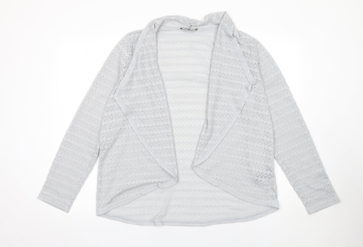 Oasis Women’s Grey Open Knit Long Sleeve Cardigan Size L