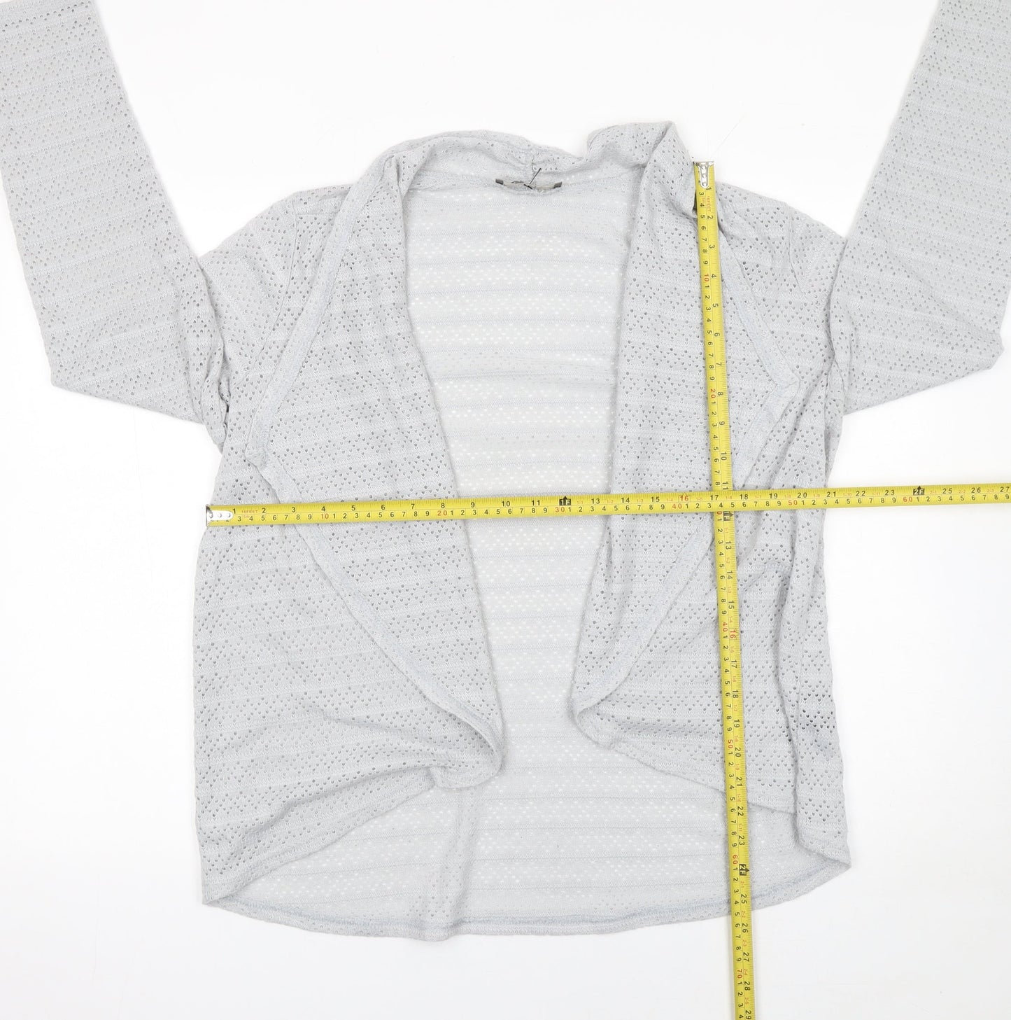 Oasis Women’s Grey Open Knit Long Sleeve Cardigan Size L