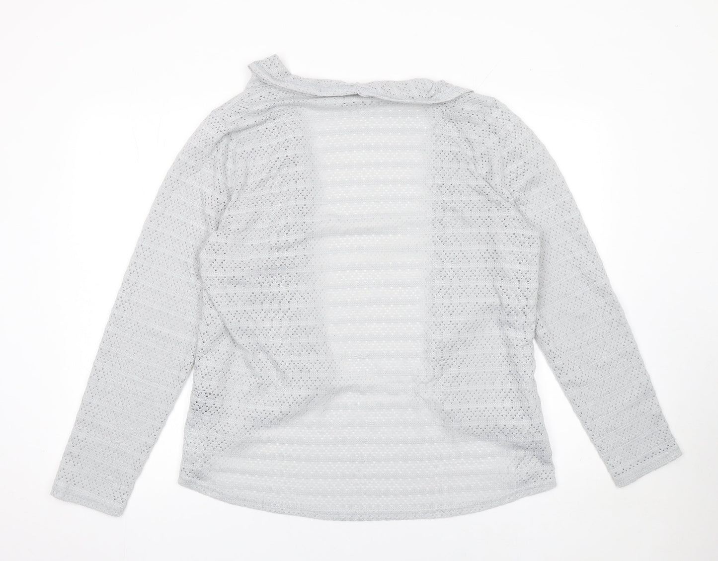 Oasis Women’s Grey Open Knit Long Sleeve Cardigan Size L