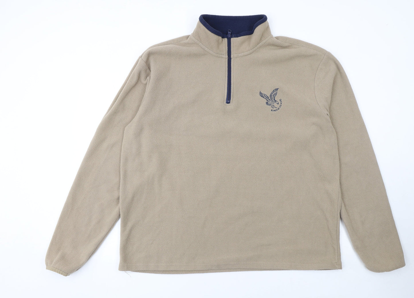 Atlas For Men Beige Fleece 1/4 Zip Pullover Sweatshirt 2XL