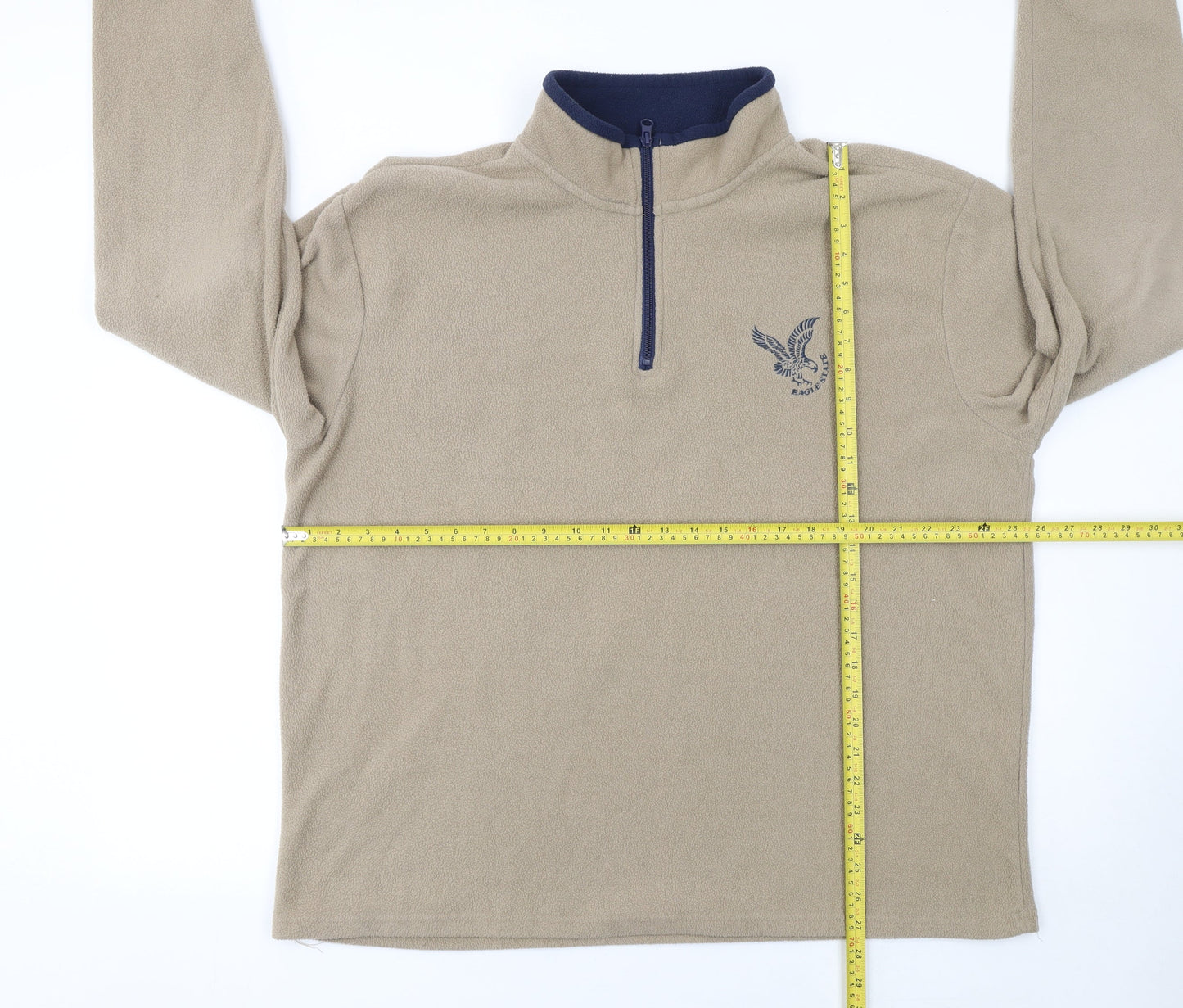 Atlas For Men Beige Fleece 1/4 Zip Pullover Sweatshirt 2XL