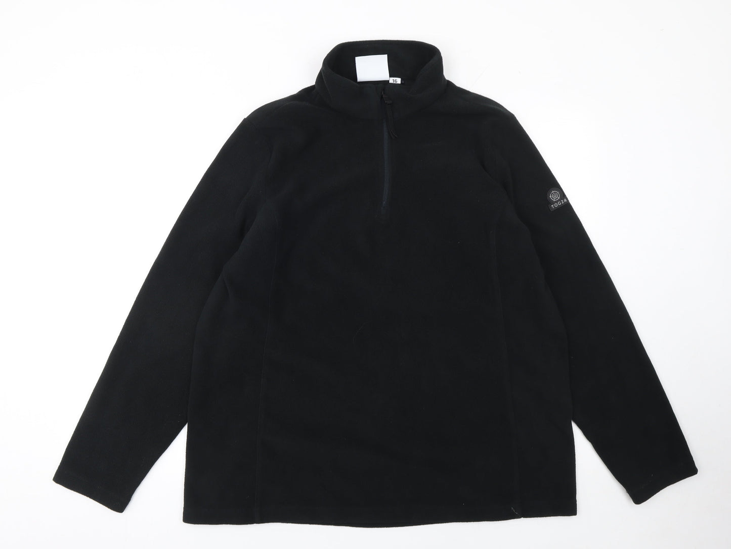 TOG24 Womens Black Fleece 1/2 Zip Mid-Length Active Jacket Size 16
