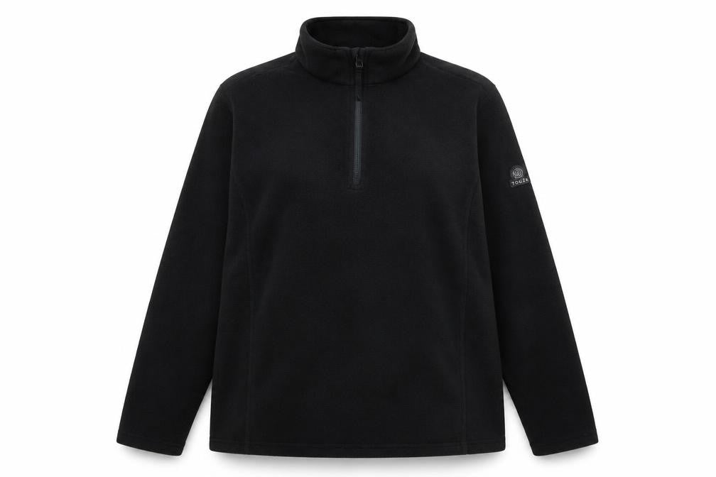 TOG24 Womens Black Fleece 1/2 Zip Mid-Length Active Jacket Size 16