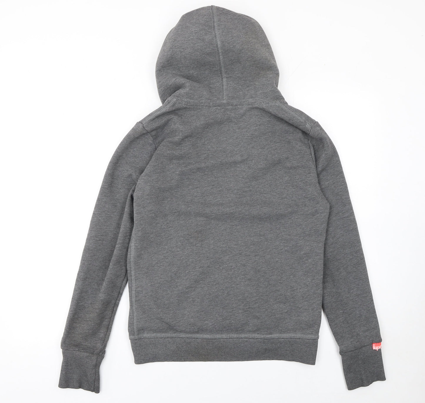 Superdry Women's Grey Full Zip Hoodie L Cotton Blend Casual