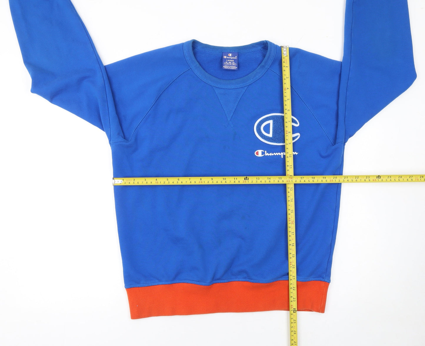 Mens UK L Regular Champion Blue Pullover Sweatshirt