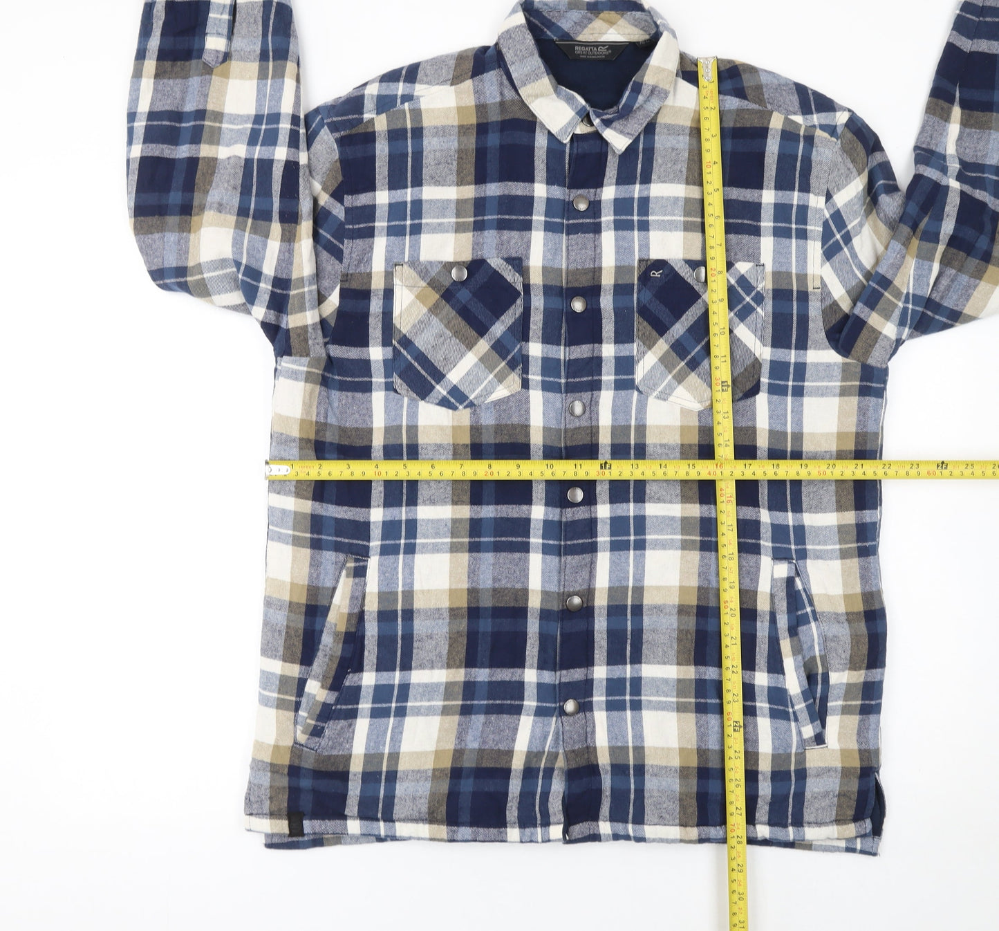 Regatta Great Outdoors Men's Blue Checked Long Sleeve Cotton Shirt L
