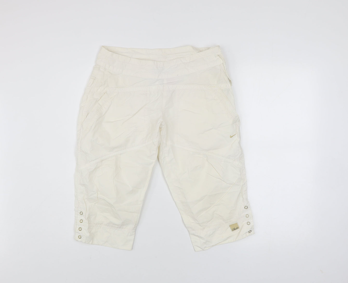 Nike Women’s Ivory Cotton Capri Trousers Size 8 Casual Lightweight