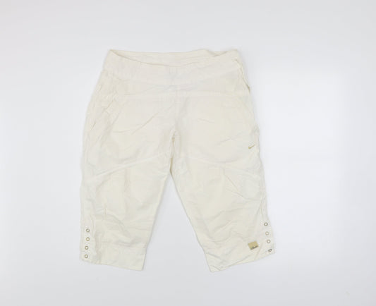Nike Women’s Ivory Cotton Capri Trousers Size 8 Casual Lightweight