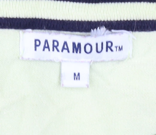 Paramour Women’s Green Striped Crew Neck Knit Jumper Size M