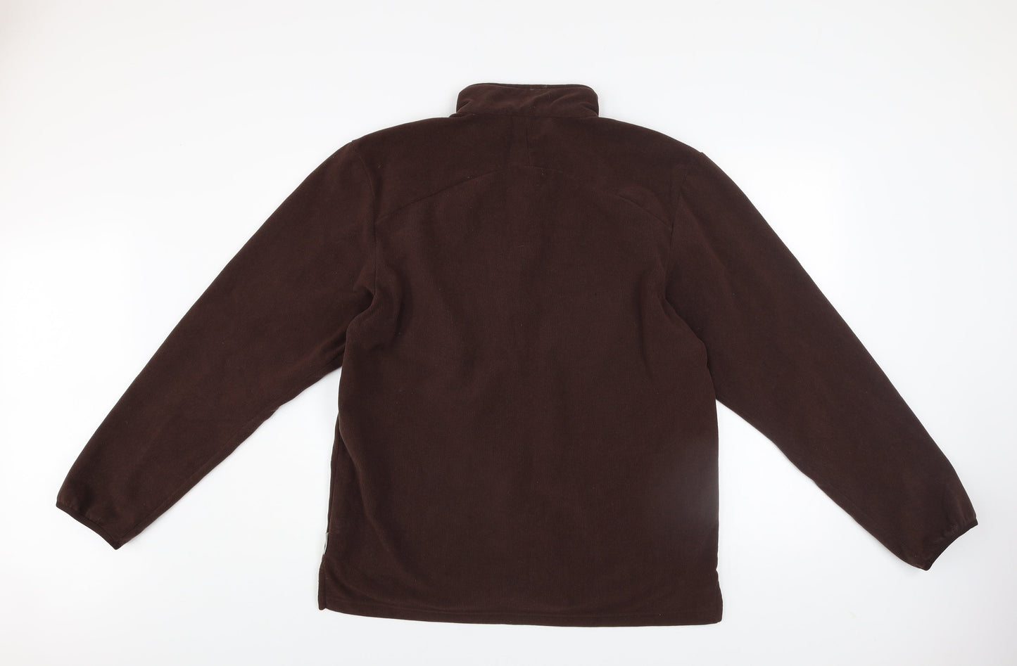 Decathlon Men’s Brown Fleece 1/4 Zip Pullover Sweatshirt Size L