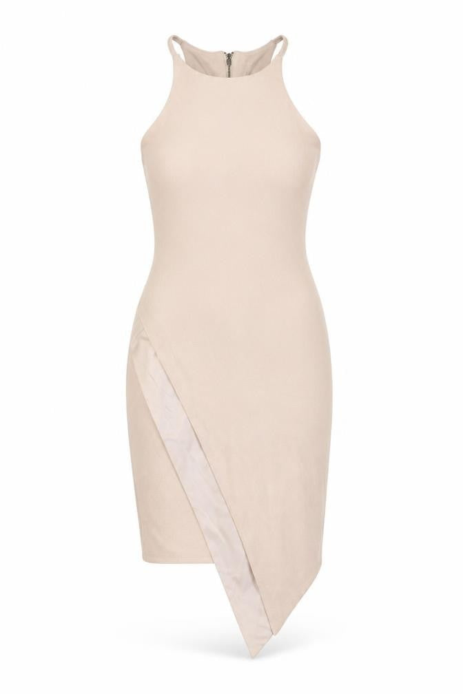 River Island Women Beige Size 8 Sleeveless Bodycon Dress