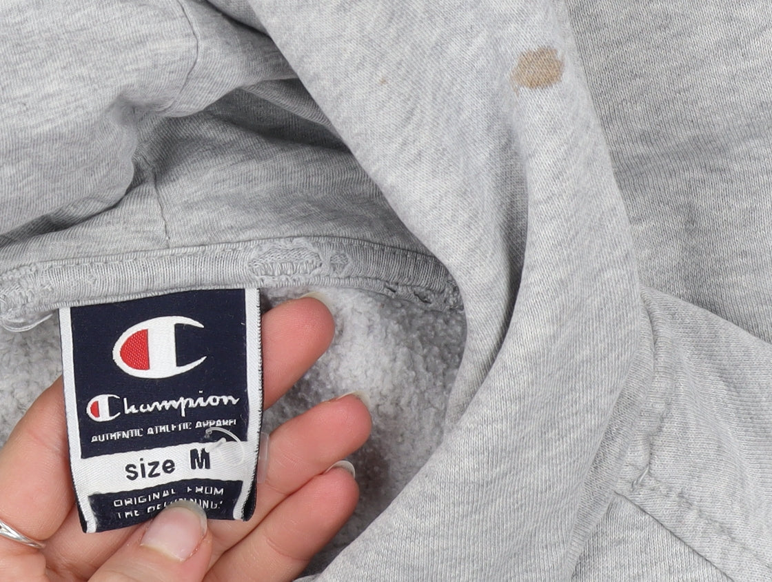 Champion Men's Grey Pullover Hoodie Size M Regular Fit Fleece