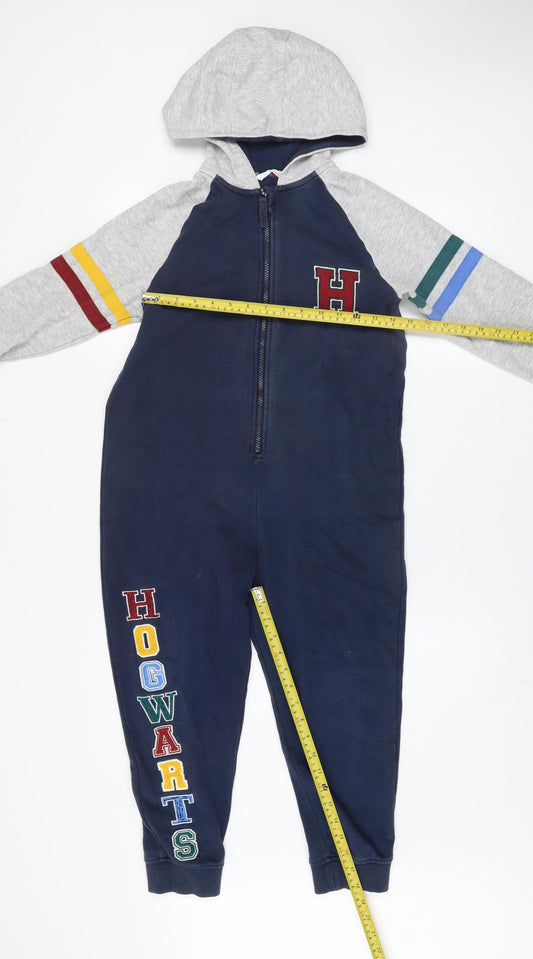 Marks and Spencer Boys Blue Harry Potter Hogwarts Hooded Onesie 8-9 Years