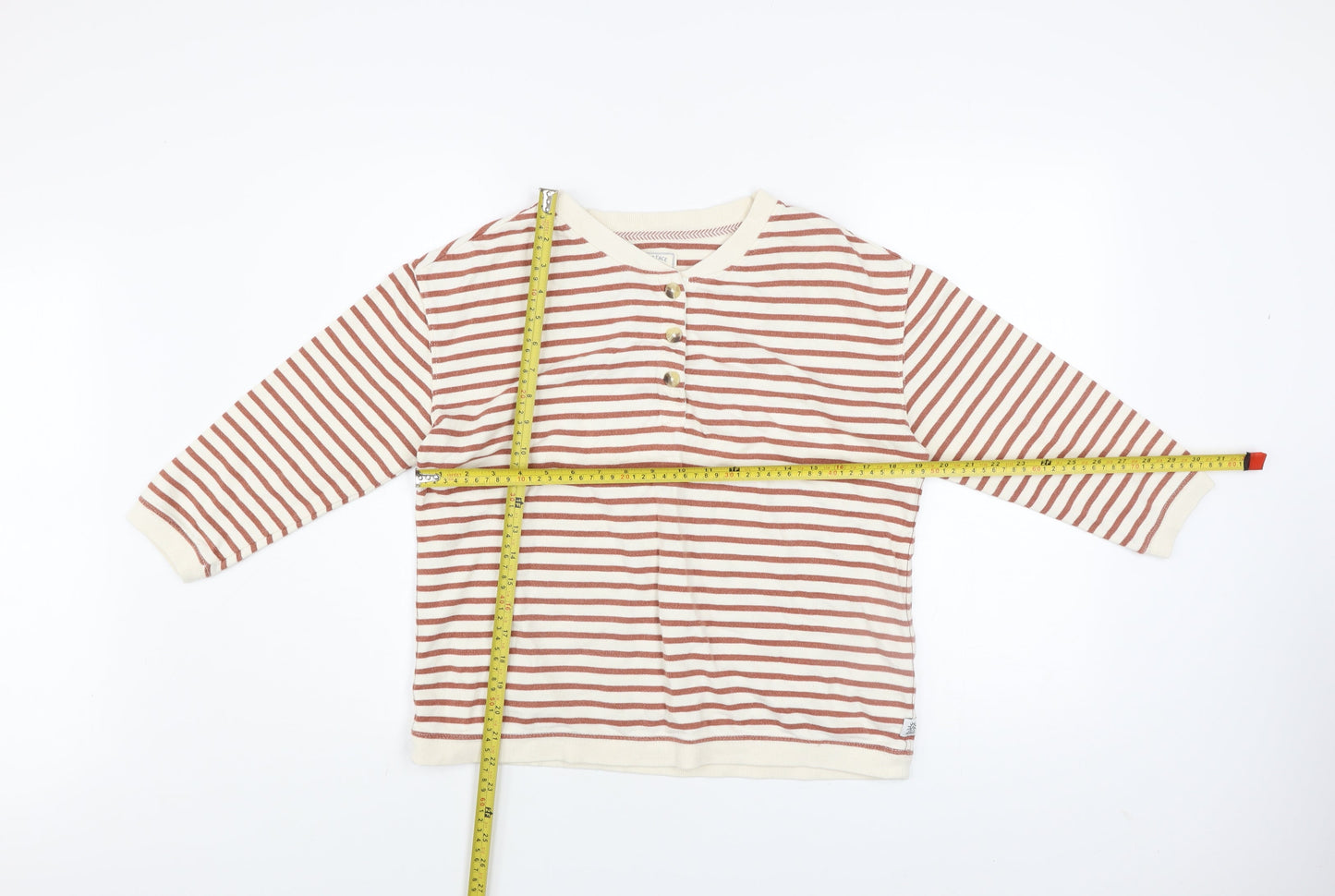 Womens UK 10 Regular Fat Face Beige Henley Sweatshirt