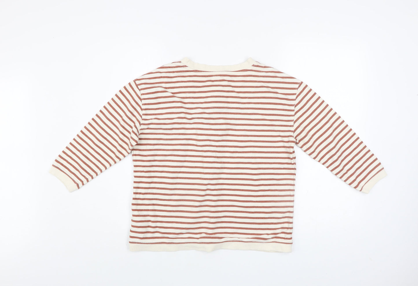 Womens UK 10 Regular Fat Face Beige Henley Sweatshirt