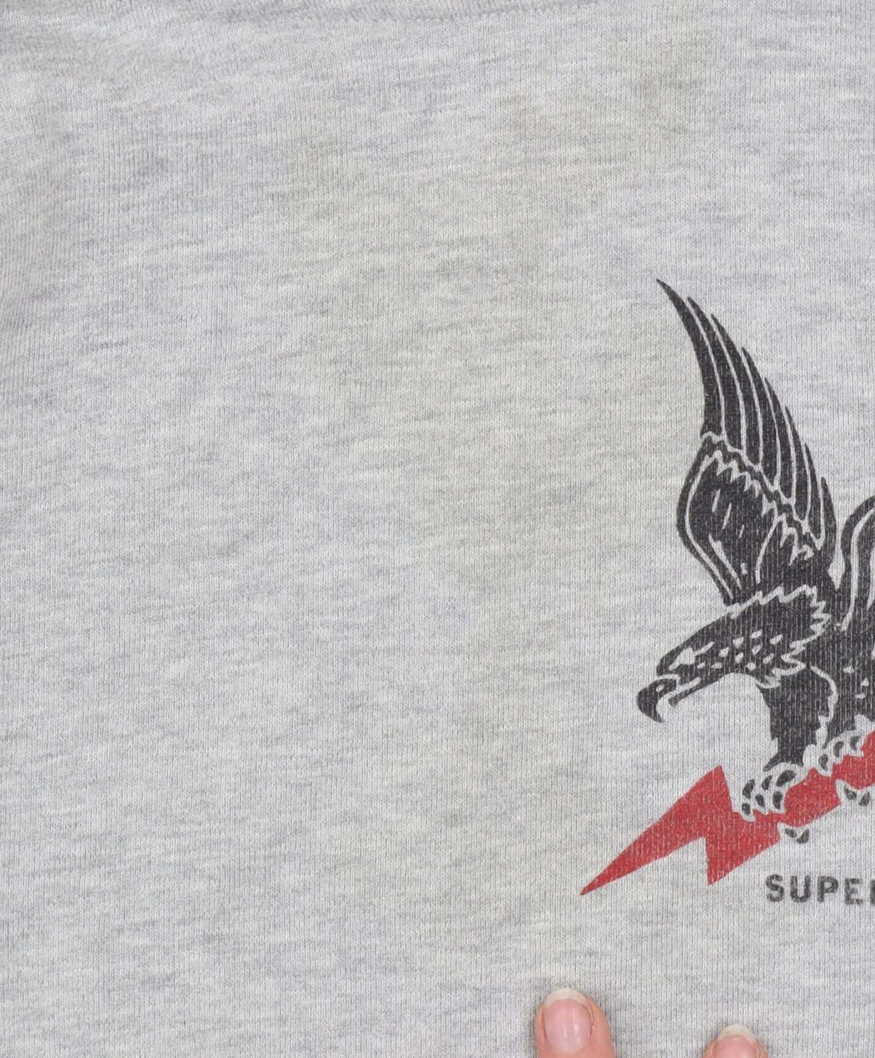 Superdry Womens Grey Hooded Pullover Hoodie UK 6 Eagle Print