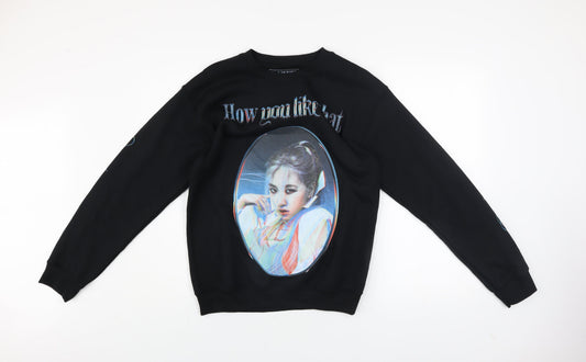 BLACKPINK Women's Black S Pullover Sweatshirt How You Like That Graphic