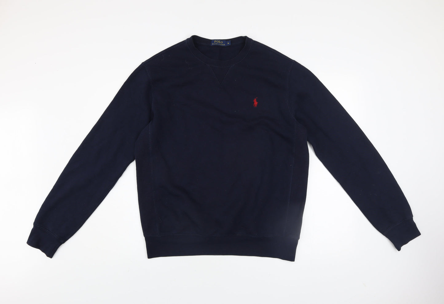 Ralph Lauren Men's Blue Embroidered Logo Crew Neck Sweatshirt M