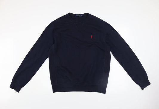 Ralph Lauren Men's Blue Embroidered Logo Crew Neck Sweatshirt M