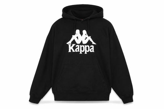 Mens UK M Regular Kappa Black Pullover Hoodie