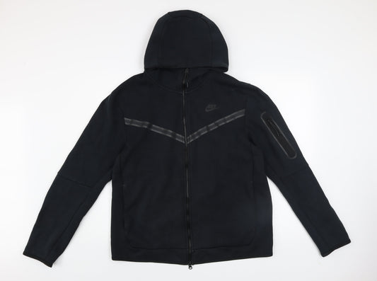 Nike Men's Black Large Hooded Full Zip Track Jacket